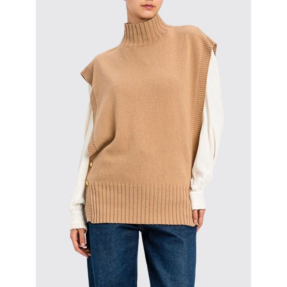 Twinset Women Twinset High-Neck Wool And Cashmere Blend Vest
